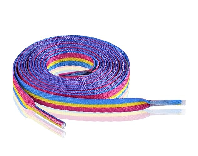 Pansexual Pride Flag Striped Shoelaces - LGBTQ Accessories for Pride Parades & Events, Fits Boots, Sneakers & More! - 1