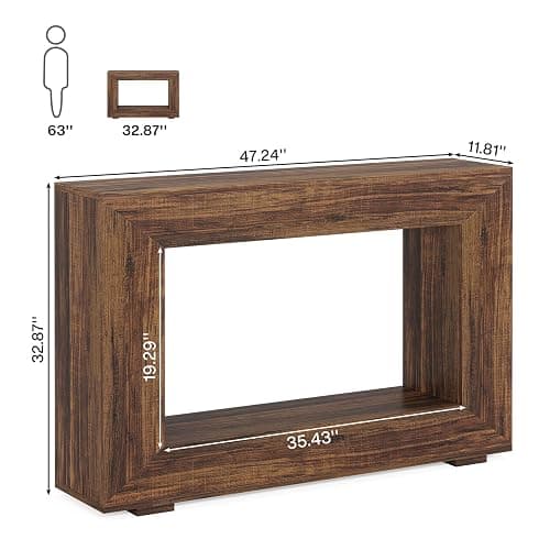 Tribesigns Farmhouse Console Table, 47 Inches Entryway Console Table with Storage, Industrial Hallway Accent Table for Living Room, Entrance thumbnail 2