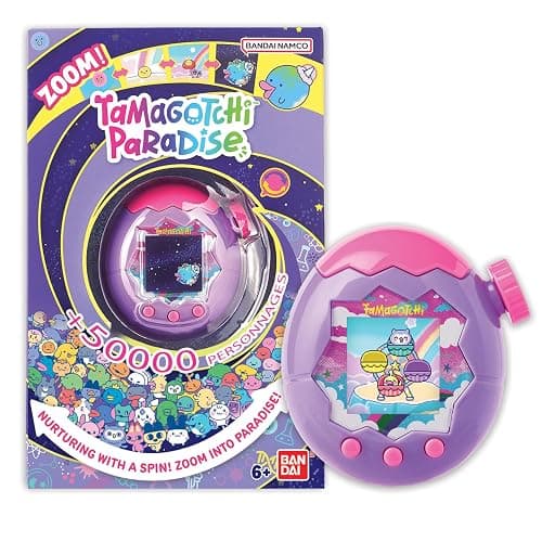 Bandai - Tamagotchi Paradise Ciel - Animal Virtuel à élever - Tamagotchi avec molette de Zoom - Jouet Interactif en français - Modèle Ciel Violet et Rose - Jouet Enfant 6 Ans et + - 43423 - Image 1