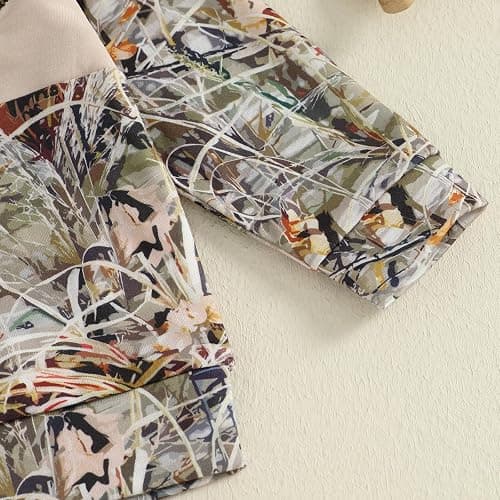 VISGOGO Toddler Baby Boy Hunting Outfit Duck Half Zip Long Sleeve Sweatshirt Pants Set 2 Fall Camouflage Clothes thumbnail 7