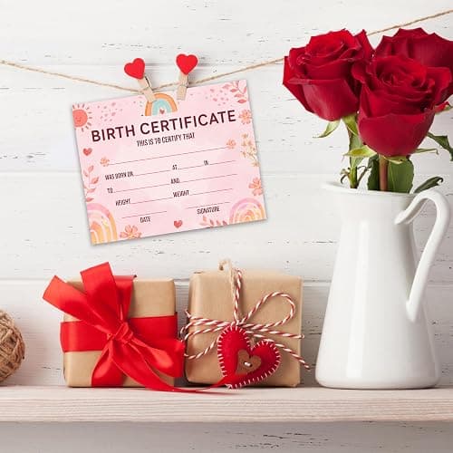 Birth Certificate for New Baby, Boho Rainbow Baptism Certificates for Church, 25 Pack Baby Dedication Certificates, Certificates of Baby Christening Recognition, Baby Shower Party Supplies -08 thumbnail 4