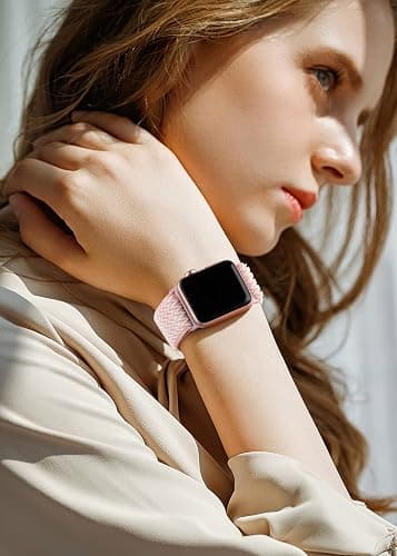 Lerobo Nylon Stretchy Solo Loop Watch Band, Compatible with Apple Watch Series 11-1, SE/Ultra 3 2 1 38/40/41/42/44/45mm/46mm/49mm, Adjustable Replacement Strap for Women Men thumbnail 4