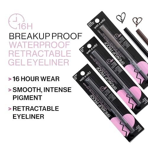 wet n wild Mega Last Breakup Proof Waterproof Retractable Gel Eyeliner - Ultra Pigmented 16-Hour Long Wear, Smudge Proof Satin Finish Formula, Cruelty-Free & Vegan - Intense Black thumbnail 3