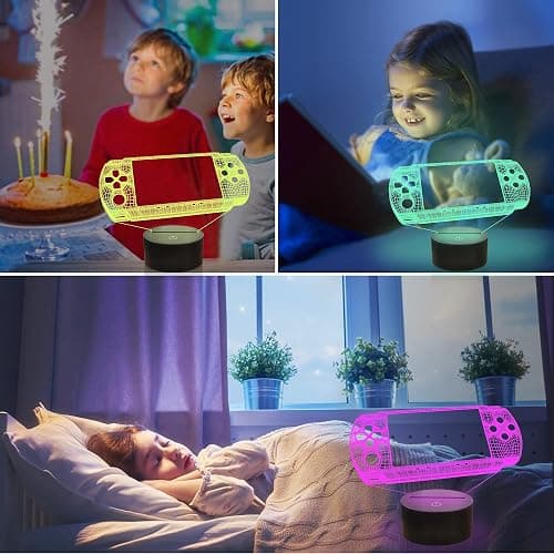 Attivolife Gameped 3D Illusion Lamp, Handheld Game Console Night Light with Remote Control + Timer 16 Color Change Lamps Kids Gamer Room Decor Plug in Cool Festival Birthday Gifts for Boys Men Child - Game 4 thumbnail 6