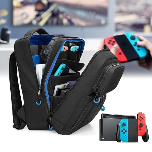 PGmoon Travel Storage Backpack Compatible with Nintendo Switch/Lite/OLED Model, Protective Carrying Case with Various Pockets For Docking Station, Controllers & More Accessories (Patent Design) thumbnail 8