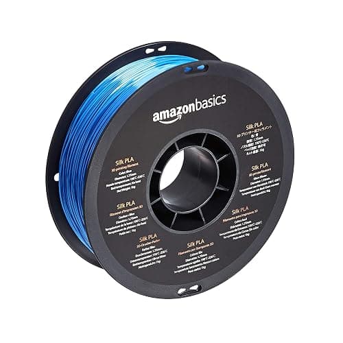 Amazon Basics Silk PLA 3D Printer Filament, 1.75 mm, 1 kg Spool (2.2 lbs), Blue - Image 1
