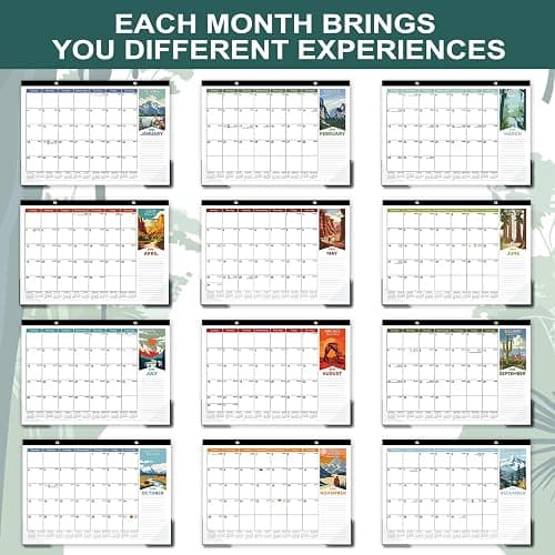 2026 Desk Calendar - Desk Calendar 2026 from Jan. 2026 - Dec. 2026, 17" x 12", National Parks Calendar 2026, Desk/Wall Calendar with Large Unruled Blocks and Julian Dates thumbnail 5