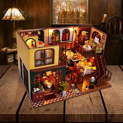 Foyucool DIY Miniature House Kit, Dollhouse Kit with Furnitures, 1:24 Mini House Making Kit for for Adult to Building, Father's Day/Home Decorations/Gifts for Family and Friends, Loft - Loft thumbnail 3