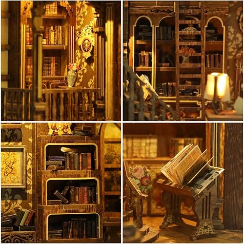 CRIOLPO Book Nook Kits for Adults - Book Nook Kit Bookshelf Decor DIY Miniature House Kit for Bookshelf - Craft Kits for Adults Booknook Model Kits Tiny House Arts and Crafts thumbnail 5