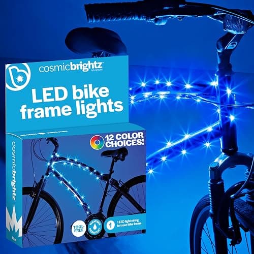 Brightz CosmicBrightz LED Bike Frame Rope Light - 6.5-Foot String Rope - Battery-Powered with On/Off Switch - Ultra Bright Color Keeps Your Ride Fun and Safe for Kids, Teens, & Adults - Image 1