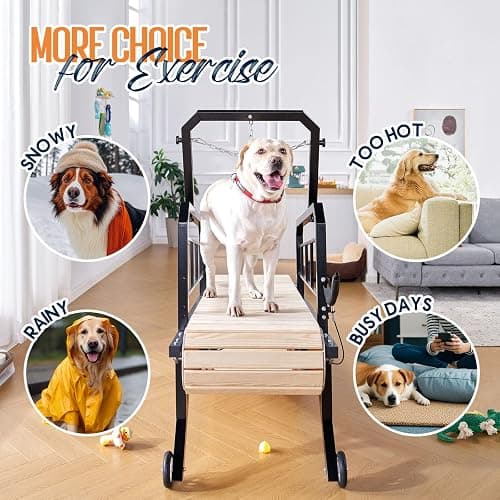 Albott Dog Treadmill for Large & Medium Dogs with Pace Adjustbable Brake and Roller Wheels, Enlarged Indoor Slatmill for Dogs to Keep Fit and Healthy, Up to 330 Lbs thumbnail 2
