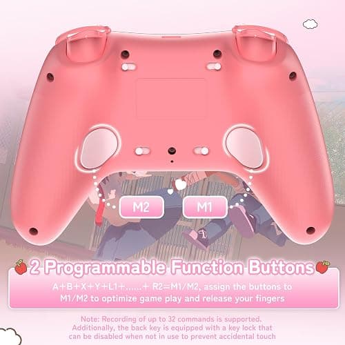 Kuitmor Pink Switch Controller,Hello Kitty Hall Effect Controllers Wireless for Switch 2/1/OLED/Lite,PC,Android,iOS | Bluetooth + Wired,1000mAh Battery,6-Axis Gyro,Dual Vibration,RGB Breathing Light thumbnail 7