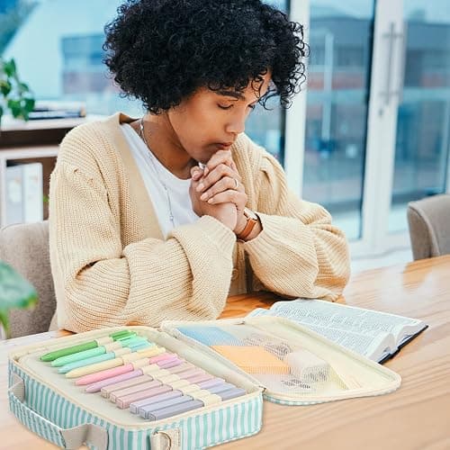 Dansydaisy Bible Cover Case for Women Large Chenille Letter Stripe Church Bible Bag with Shoulder Strap for Women(Green) thumbnail 6