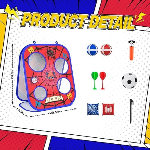 Spider Bean Bag Toss Game, 3-in-1 Cornhole Board Outdoor Toys for Kids, Family Party Activity Toddler Yard Backyard Beach Lawn Party Camping Game Toys for 3 4 5 6 7 8 Year Old Boys Girls Birthday Gift thumbnail 9