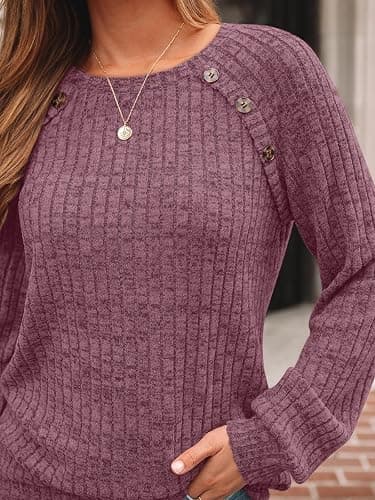 AUTOMET Womens Long Sleeve T Shirts Casual Tunic Work Tops Spring Plus Size Sweaters Date Night Outfit 2026 Dressy Blouse thumbnail 5