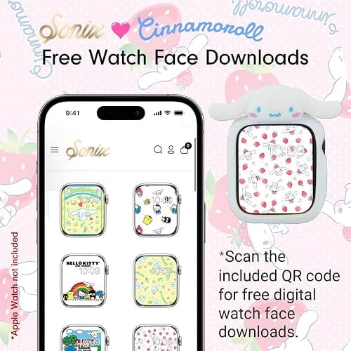 Sonix x Sanrio Apple Watch Cover | Bumper Case for Apple Watch | Protective Silicone Cover | Fits 38mm/40mm/41mm | Cinnamoroll - White thumbnail 4