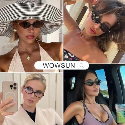 WOWSUN Retro Oval Sunglasses Womens Trendy Sun Glasses Sunnies UV400 Protection thumbnail 3