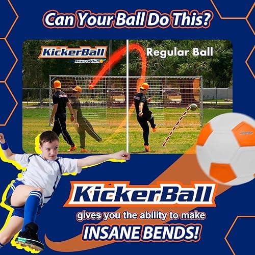 Kickerball - Curve and Swerve Soccer Ball/Football Toy - Kick Like The Pros, Great Gift for Boys and Girls - Perfect for Outdoor & Indoor Match or Game thumbnail 2