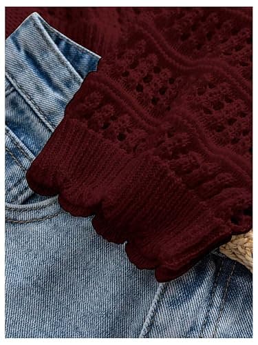 SHENHE Women's Tie Front Hollow Out Cover Up Summer Boho Knit Cardigan Crop Tops thumbnail 4
