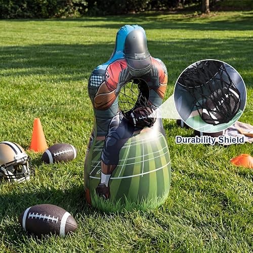 PullCrease Inflatable Football Pitching Target Double-Sided Training Toss Game with 6 Footballs Air Pump Funnel Football Toys Gifts Training Practice Equipment for Indoor Outdoor Yard Party Favor thumbnail 2