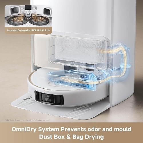 Mova V50 Ultra Complete Robot Vacuum and Mop Self-Cleaning, 24,000 Pa Suction, Liftable Navigation with Obstacle Overcoming and Warm Water Mopping with DuoSolution System Designed for Pets thumbnail 6