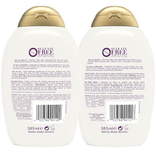 OGX Extra Strength Damage Remedy + Coconut Miracle Oil Shampoo & Conditioner for Dry, Frizzy or Coarse Hair, Hydrating & Flyaway Taming Conditioner, Paraben-Free, Sulfate-Free, 13 Fl Oz, 2 Pack thumbnail 2