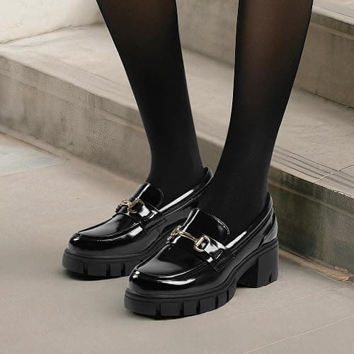 DREAM PAIRS Loafers for Women Platform Chunky Loafers Slip On Casual Shoes thumbnail 7
