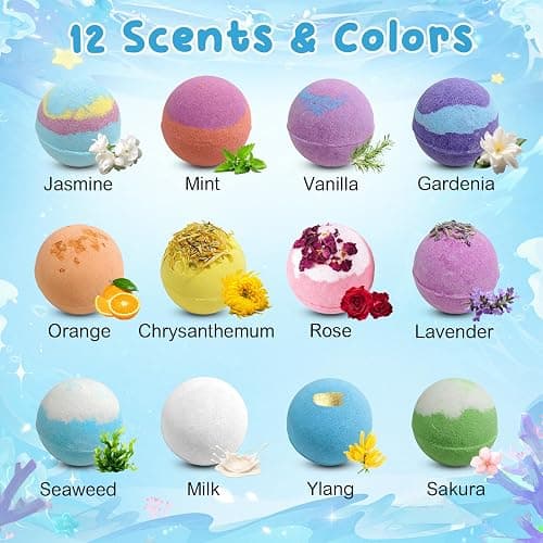 12 Pcs Bath Bomb Gift Set with Surprise Inside – Natural Ingredients, Rich Bubbles, Moisturising Cocoa & Shea Butter, Fizzes Spa – Ideal Birthday Easter Gift for Boys & Girls thumbnail 6