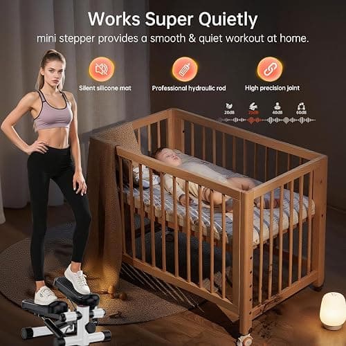 Steppers for Exercise at Home, Mini Stepper with Resistance Bands - Quiet, 360LBS Weight Capacity Portable Stair Stepper for Buttocks Lifting & Body Shaping, Compact Fitness Stepper for Small Spaces thumbnail 5