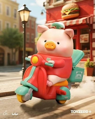 TOYZERO + Lulu The Piggy Blind Box - Burger Express Movable Series Figurines Mystery Box Cute Animal Figures Collectibles Toys Home Desk Decorations Holiday Birthday Gifts, Whole Set thumbnail 4