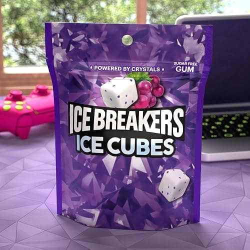 ICE BREAKERS Ice Cubes Arctic Grape Flavored Sugar Free Chewing Gum Pouch, 8.11 oz (100 Pieces) thumbnail 6