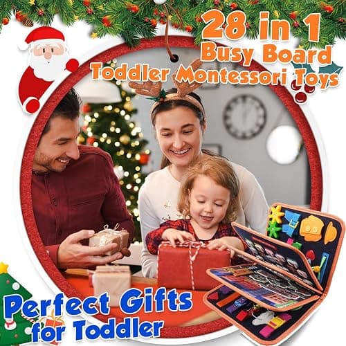 Toddler Toys Busy Board - Montessori Toys for 1-5 Year Old Boy Girl Gifts | Birthday Gifts for Kids, Sensory Toys Baby Essentials, Busy Book for Toddlers 1-5 Year Old, Airplane Activities Toys Gifts thumbnail 8