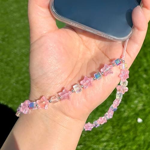 TRBR Star Phone Charm Wrist Strap, Beaded Lanyard Wristlet Chain, Anti-Theft Bracelet Strap for iPhone & More Cases thumbnail 4