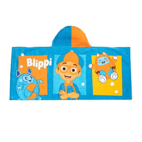 Jay Franco Blippi Bath Pool Beach Hooded Towel - Super Soft & Absorbent Kids Blue Cotton Towel thumbnail 6