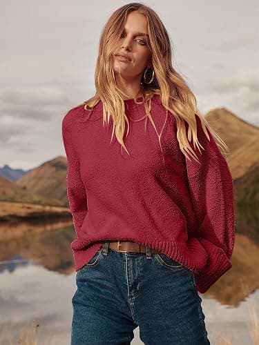 ANRABESS Women's Oversized Sweaters 2025 Long Sleeve Fuzzy Knit Casual Chunky Pullover Sweater Fall Outfits Clothes thumbnail 5