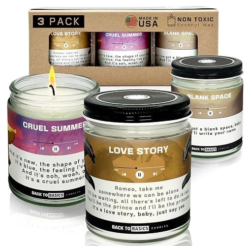 Back to Basics | Taylor Premium Candle Set - 3 Vegan Soy Coconut Wax Scented Candles for Home Decor, Birthday Gifts for Women, Best Friends, Men | Relaxing Aromatherapy Made in USA - Image 1