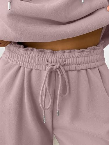 Trendy Queen Womens 2 Piece Lounge Sweat Sets Matching Sweatsuits | Oversized Hoodie,Drawstring,Drop Shoulder,Kangaroo Pocket,Wide Leg Sweatpants thumbnail 5