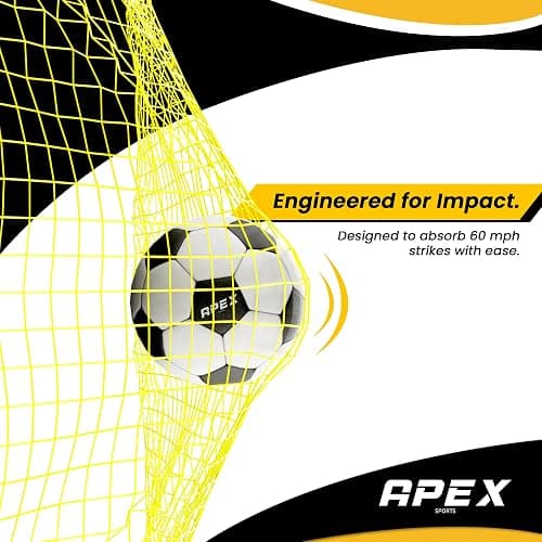 Apex Sports 12x6 FT Soccer Goal with Precision Target – Portable Soccer Net with Removable 10-Hole Target, Portable Design, Quick Setup, Ground Stakes & Collapsible Frame for Indoor/Outdoor Training thumbnail 3