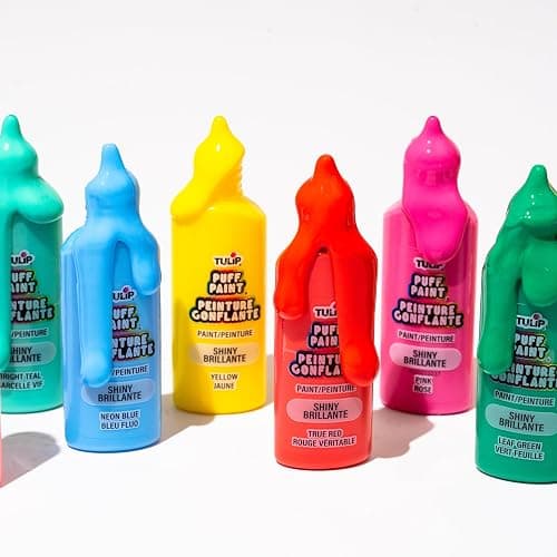 Tulip Puff Paint 20-Color Party Pack, Multi-Surface, Premium Quality, Nontoxic & Waterproof Craft Paint, Permanent on Fabric, Rainbow thumbnail 4