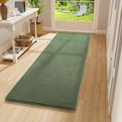Amearea Modern Soft Hallway Runner Rug, 2x6 Fluffy Bedroom Bedside Rugs, Washable Long Runner Rugs for Hallway, Non Slip Memory Foam Rug Carpet for Entrance Kitchen Living Room Decor, Sage Green thumbnail 8
