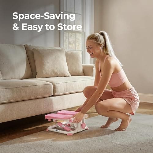 Sunny Health & Fitness Mini Steppers with Digital Monitor and Resistance Bands, Compact Low-Impact Cardio Machines for Home Workouts thumbnail 5