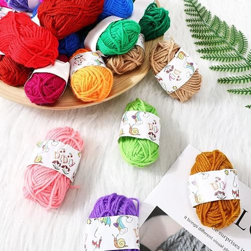 Nuogo 150 Rolls Acrylic Crochet Yarn Bulk 3300 Yards Knitting Acrylic Yarn Skeins Soft Mini Soft Crochet Skeins Multicolor for Knitting Handcraft Weaving Projecting Kit(Mixed Colors) thumbnail 2