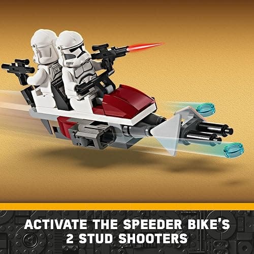 LEGO Star Wars Clone Trooper & Battle Droid Battle Pack Set for Kids, Buildable Toy Speeder Bike Vehicle, Tri-Droid and Defensive Post, Collectible, Gift for Boys and Girls Aged 7 and Up, 75372 thumbnail 4