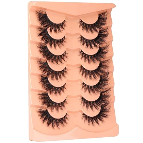 ALICROWN False Eyelashes, 7 Pairs Fluffy Cat Eye, Wispy Strip False Lashes, Mink Lashes, Long Volume, Fake Eyelashes, Cruelty Free, Black thumbnail 5