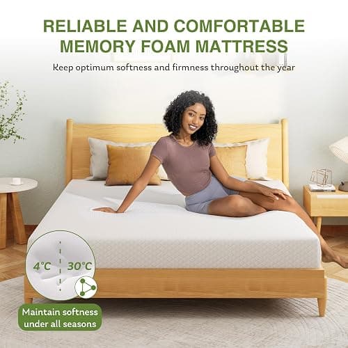 EGOHOME 6 Inch Full Size Mattress for Kids, Memory Foam Mattress with Cooling Green Tea Gel, Relieve Pressure with Medium Firm Support, CertiPUR-US Certified, 75''L x 54''W, White thumbnail 6