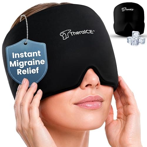 TheraICE Migraine Relief Cap | Soothing Headache Hat Ice Pack Mask | Face Cold Compress Cooling Gel Head Wrap Products for her Sinus Tension Stress Hangover & Puffy Eyes | Great Birthday Gift for Mom - Image 1