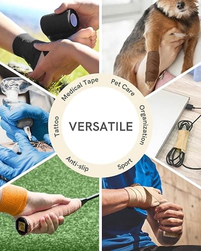 FriCARE Self Adhesive Bandage Wrap, Medical Tape in First Aid Kit, Cohesive Bandages for Wounds Sport Vet, 2 Inches X 5 Yards 6 Rolls, Classic thumbnail 6