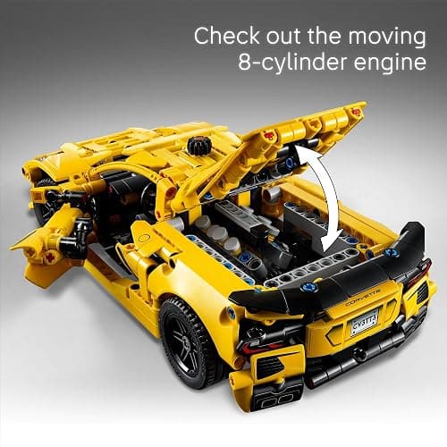 LEGO Technic Chevrolet Corvette Stingray Toy Car - Building Toy Set for Kids, Boys and Girls, Ages 9+ - Model Car Kit for Display - Gift Idea for Birthday - 42205 thumbnail 4