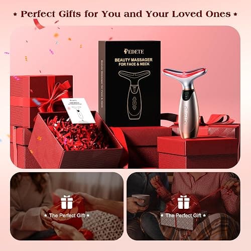 Pedete Facial Massager, 7 Colors Red Light Therapy for Face and Neck, Face Lift Device with 113°F Heating Vibration for Multi Skin Care thumbnail 8