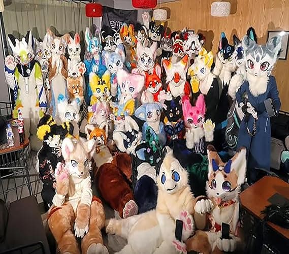 Furry Fursuit Full Body Mascot Costume Soft Plush Fabric for Furry Conventions Cosplay Halloween Festivals Theme Parties thumbnail 6